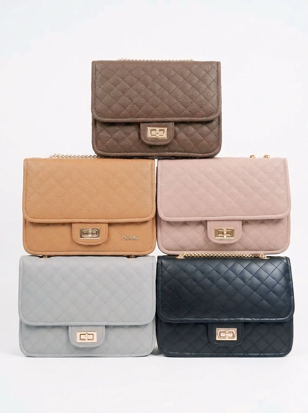 Quilted chain shoulder bag color collection