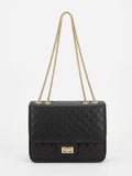 Black quilted chain shoulder bag